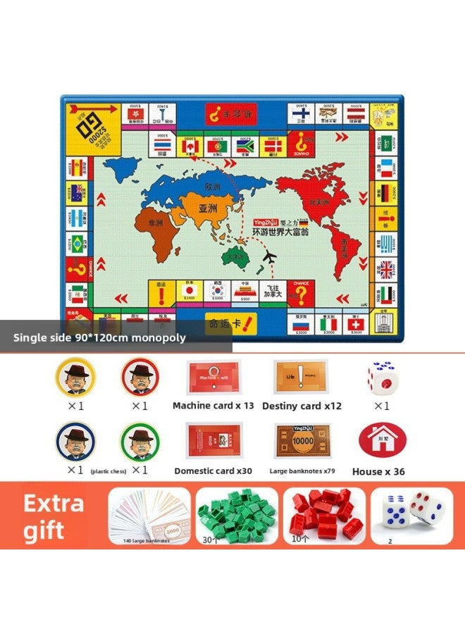 Monopoly Game Deluxe World Tour Children's Adult Edition Board Game Full Card Carpet Flying Chess